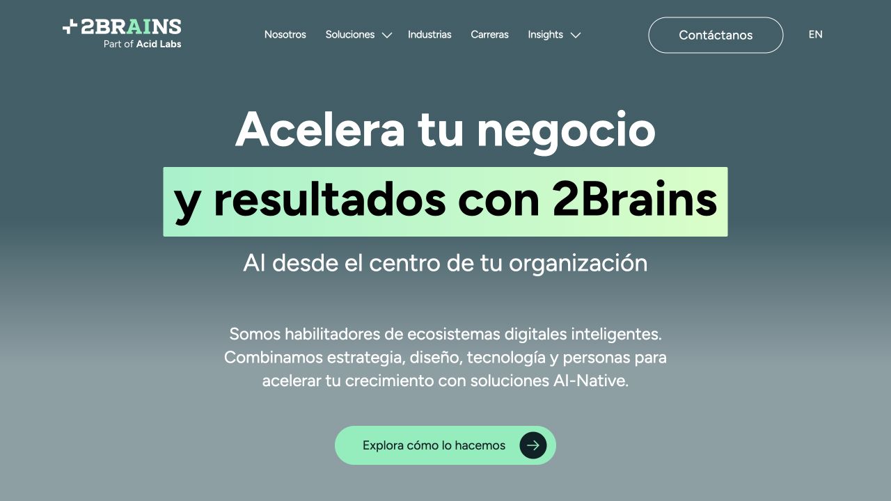 Portada del sitio de 2Brains